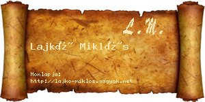 Lajkó Miklós névjegykártya